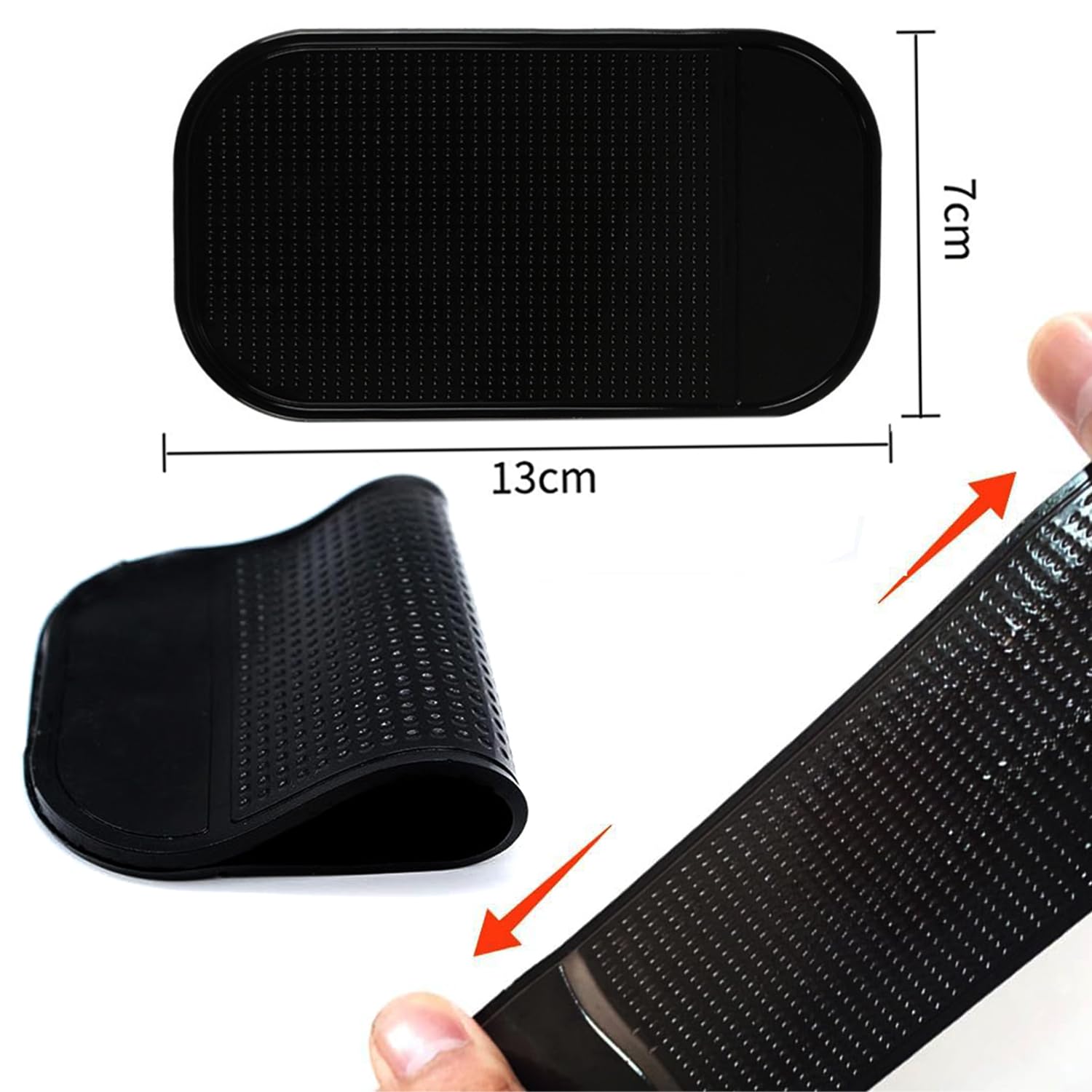 Tapis Antidérapants Nano-gel - Lot De 8 (4 Noirs, 4 Transparents) - Diamètres 50 Et 60 Mm - Pour Voiture, Bureau, Maison