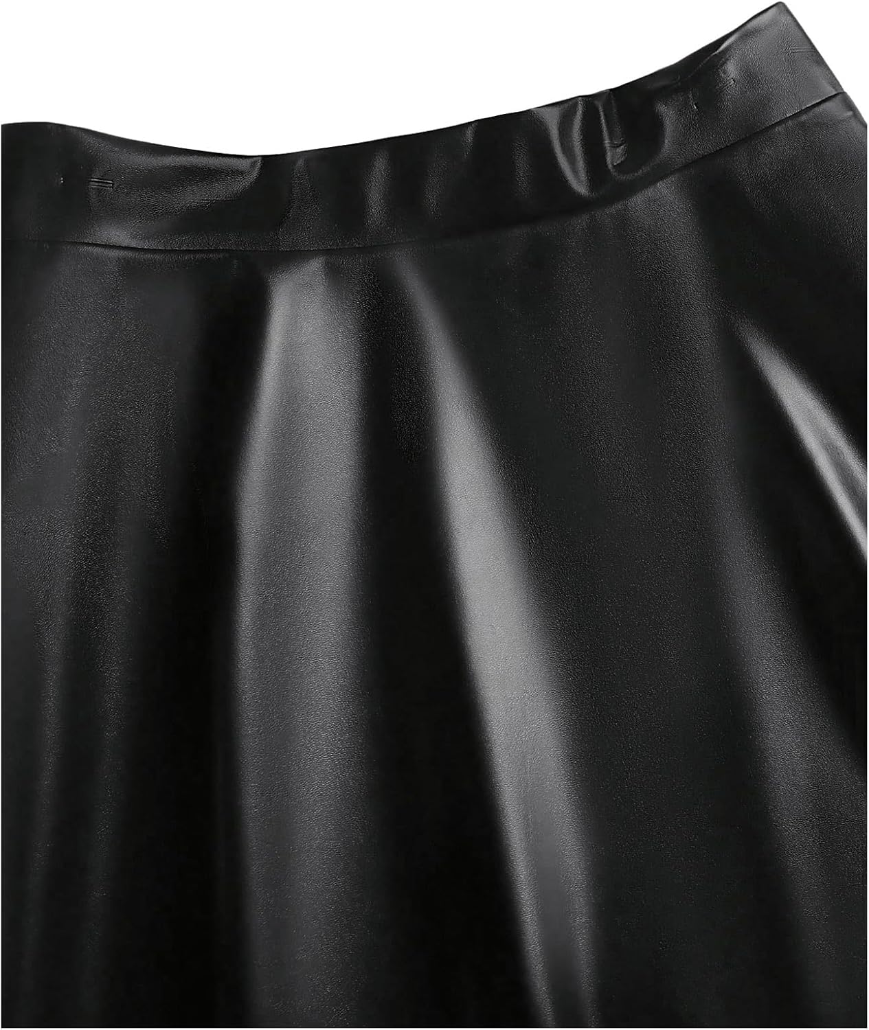 SOLY HUX Y2K Damesrok, elegante PU-lederen rok, knielang, skaterrok, plooirok, feestrok, vrijetijdsrok met hoge taille, zwart, M SOLY HUX Y2K Damesrok, elegante PU-lederen rok, knielang, skaterrok, plooirok, feestrok, vrijetijdsrok met hoge taille, zwart, M