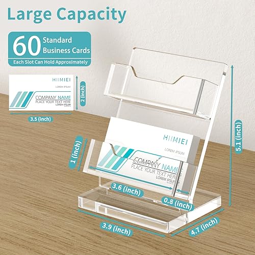 Miniatura 10 de HIIMIEI Soporte para tarjetas de visita, pantalla acrílica para tarjetas de visita de 4 niveles, soporte transparente para tarjetas de visita para