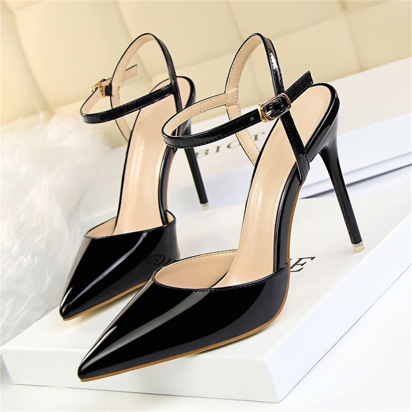 Sandalias de mujer con tacón, tacones altos, elegantes tacones puntiagudos