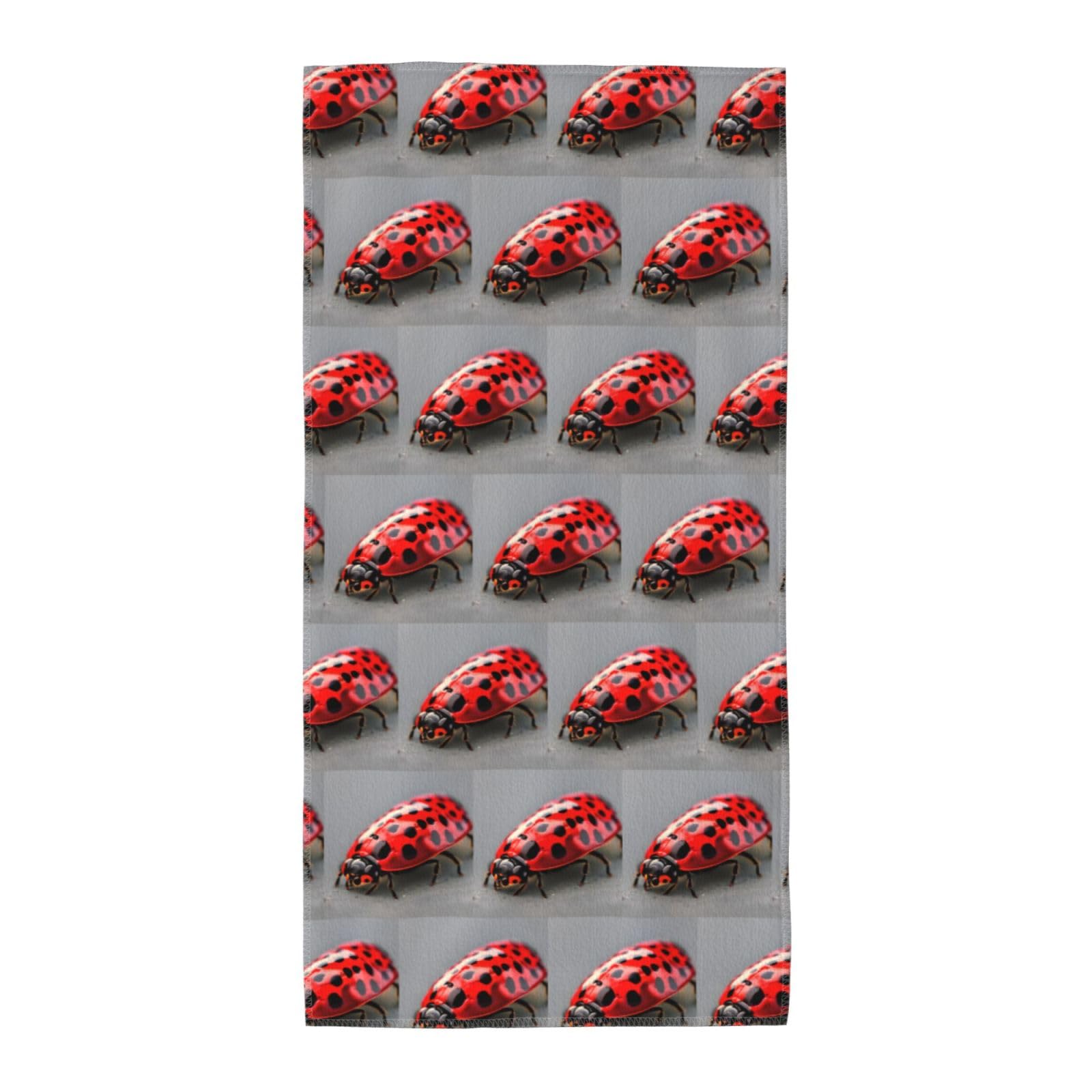 WYCZHY Red Ladybug Printed Quick Dry Beach Towel For Camping Travel Vacation