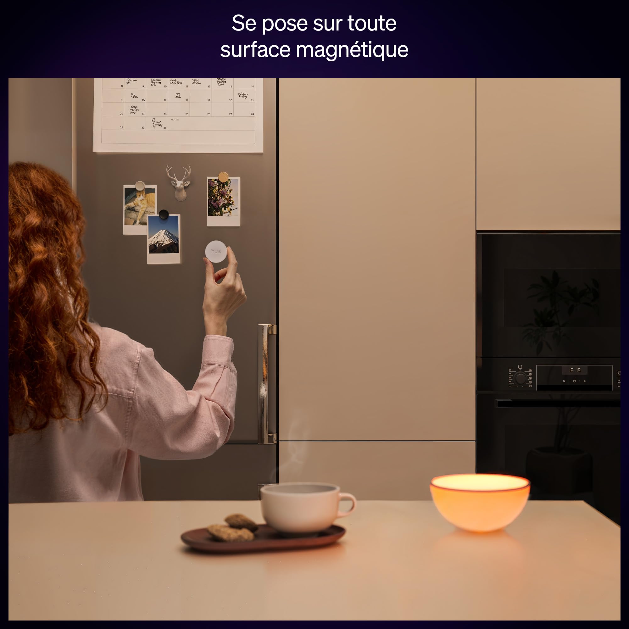 Philips Hue Smart Button, Accessoire de contrôle intelligent des lumières sans fil, pour les pièces à vivre, chambres, nouvelle génération