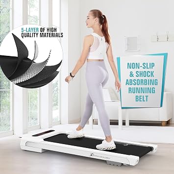 Strongology MOTIONIC Treadmill Home & Office 560W Adjustable Speed Ultra-Flat Ultra-Quiet with Bluetooth, LED Display & Remote Control