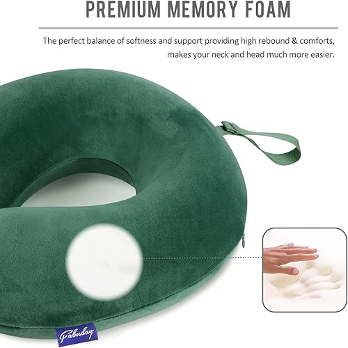 Miniatura 10 de Fabuday Neck Pillows for Travel - Airplane Pillow for Long Flight with Attachable Snap Strap Washable Cover, Memory Foam Travel Rest Pillow for