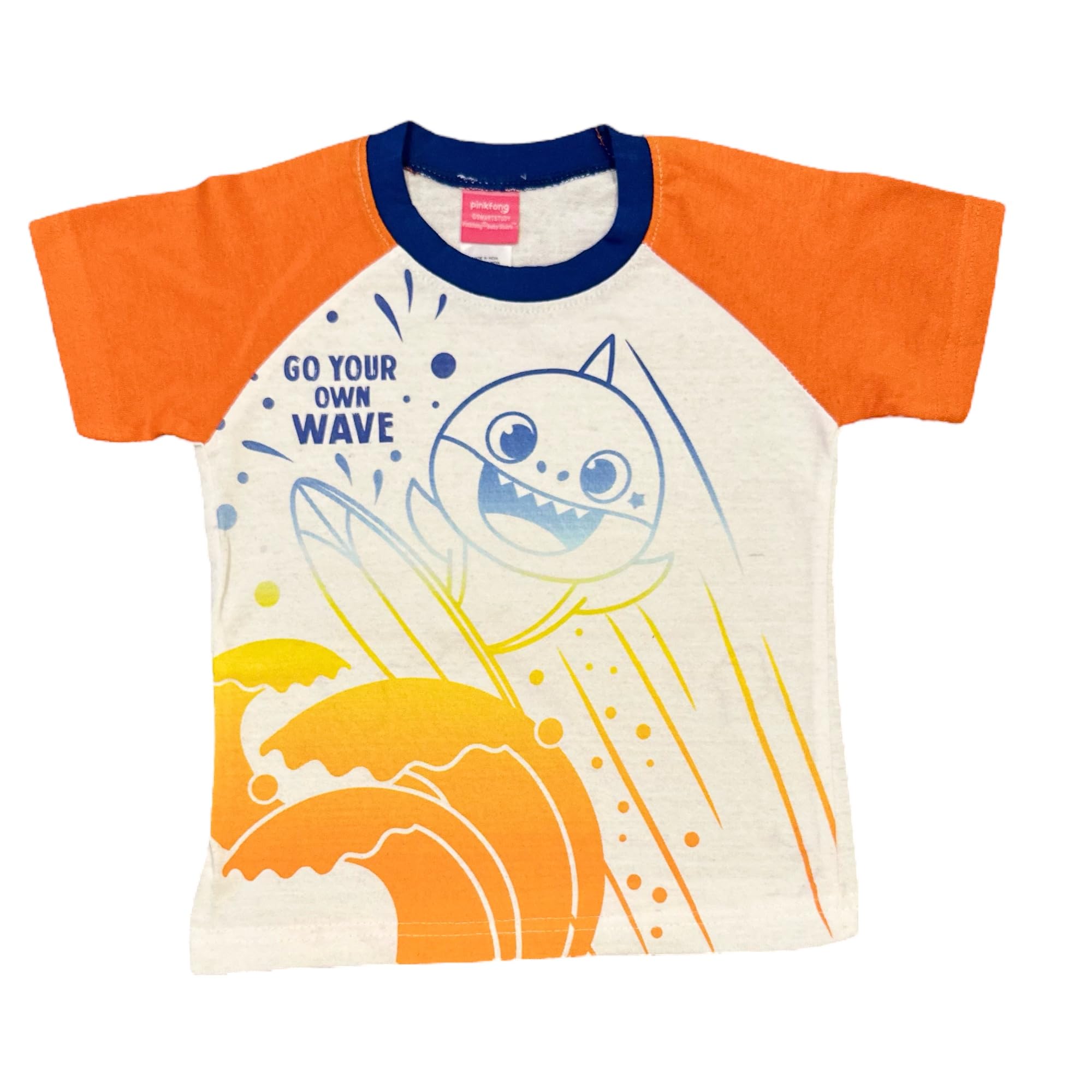 Nickelodeon Baby Shark Boys' 3 Piece Short Set (Toddler/Kid), Orange, 2T