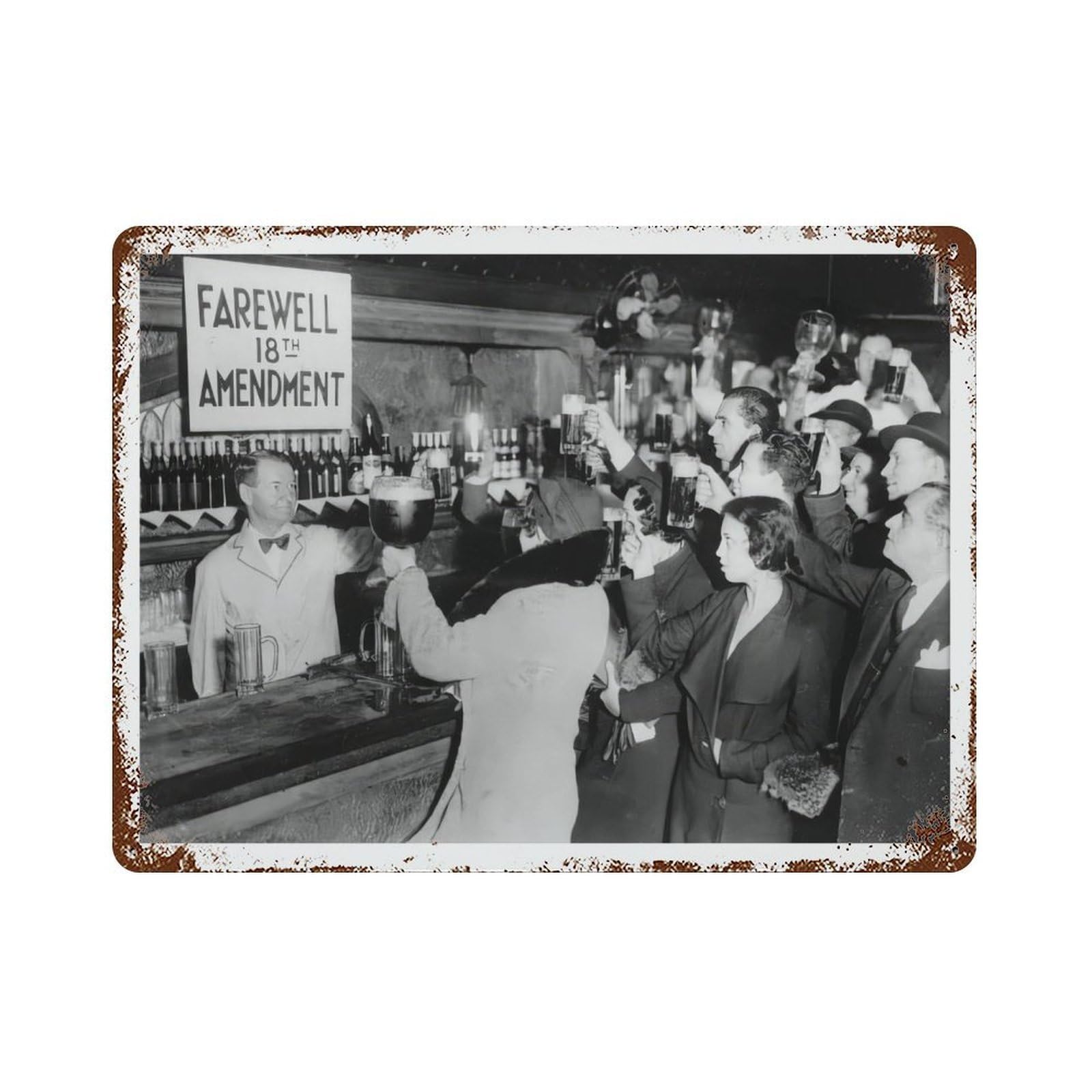 xiaoxiaoshen Prohibition Ends Vintage Speakeasy, Retro Bar Decor Wall Decor Art Metal Tin Poster Modern Home Decor Art Home Bar Shop Decorations Vintage Sign 30x40cm