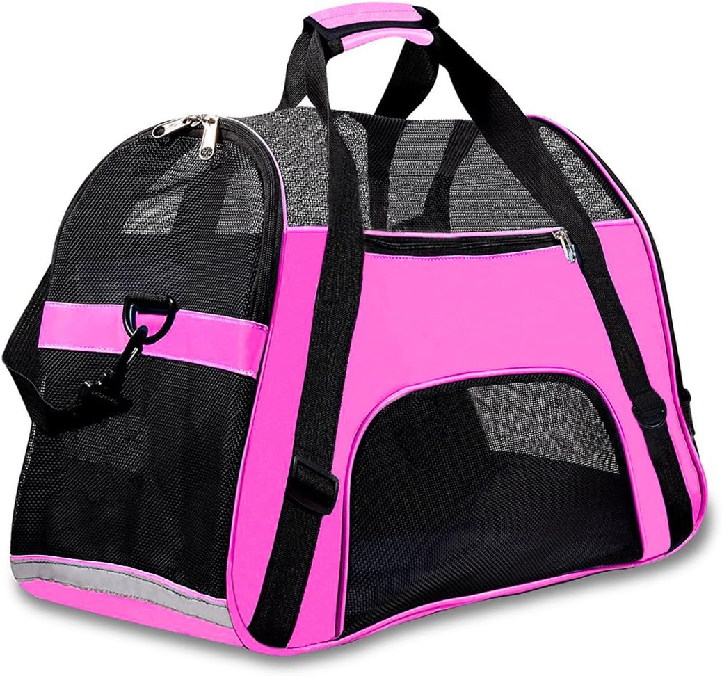 Airline Approved Pet Carrier Under Seat Soft Sided for Dogs Cats Small Puppies 17"L x 8"W x 10"H,Airline Travel Handbag Shoulder…