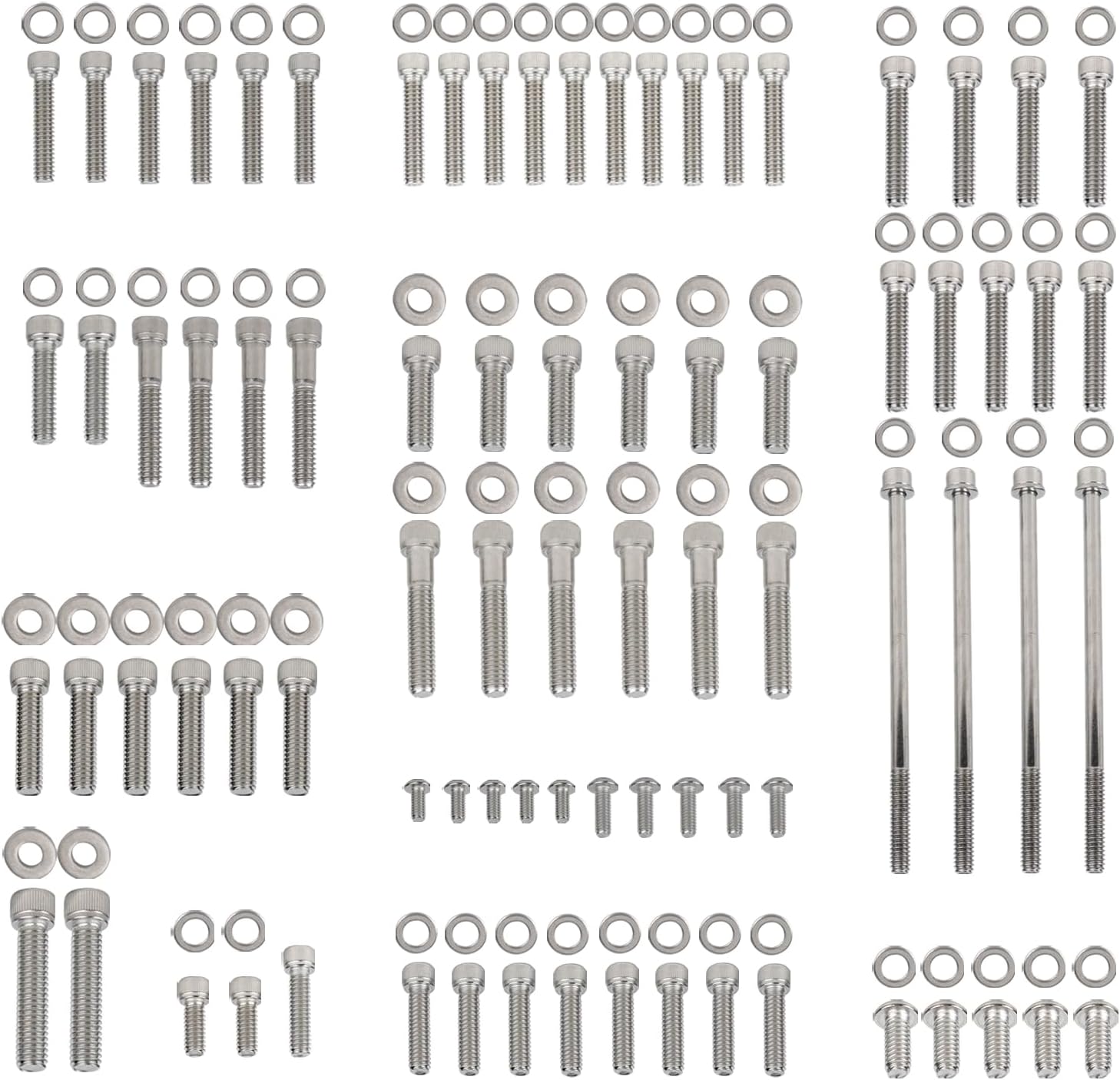 Polished Stainless Steel Engine Transmission Bolt KIT Set for 2007-2016 Harley Touring series all models