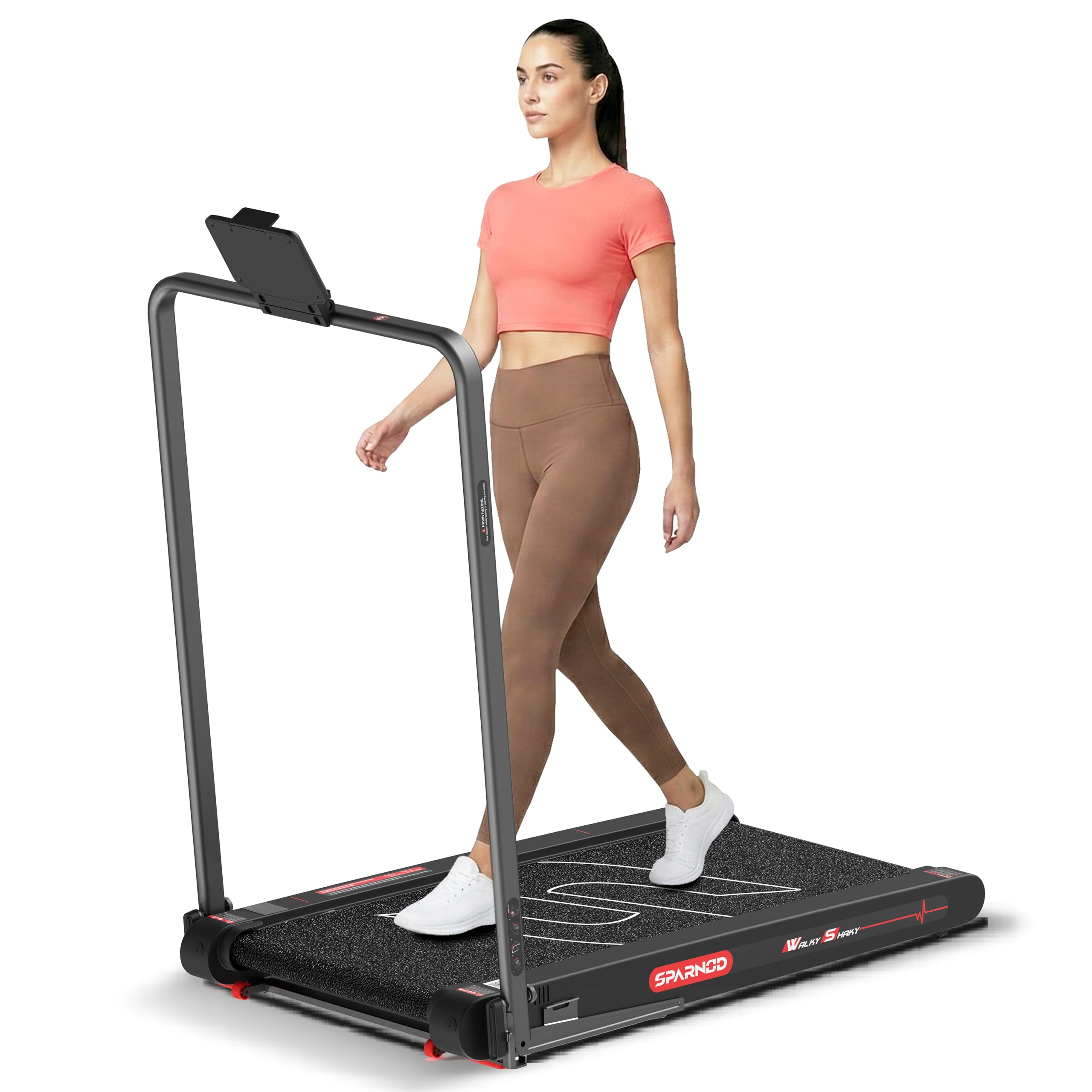 Sparnod Fitness WalkyShaky Plus Treadmill for Home Use – 3HP Motor, 3-6 km/h, Foldable, LED Display, 4 Vibration Modes, 900x390mm Running Surface, Remote Control & Phone/Tablet Holder 150kg Capacity-image-20