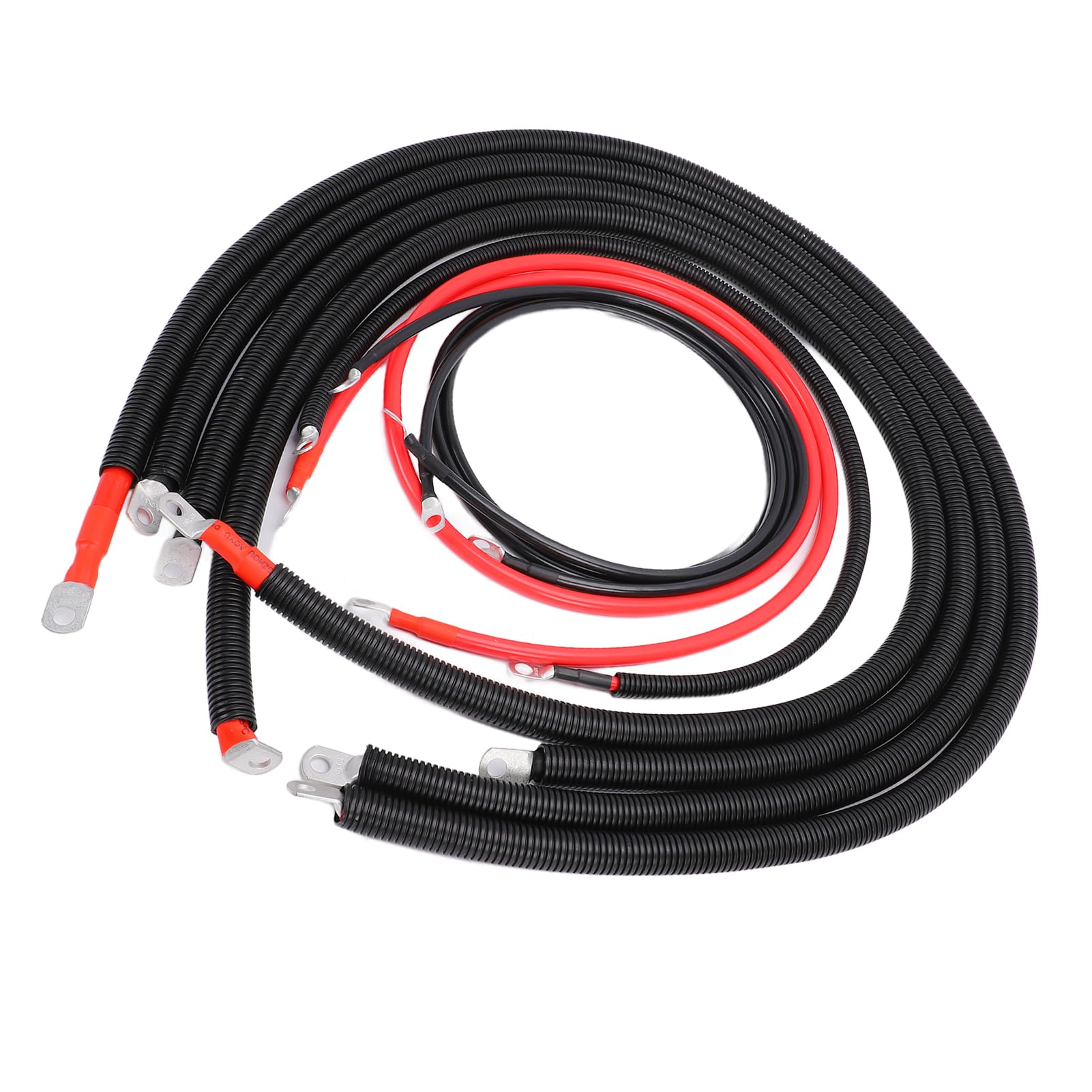 KIMISS Kit de Cables de Batería, Kit de Reemplazo de Cables de Batería de Pvc de Cobre, Compatible con de Arranque Positivos y Negativos