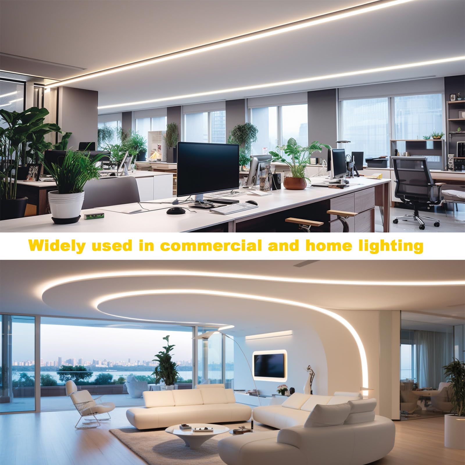 TOPAI Tira LED COB 20M Blanco Natural 4000K, Alto Brillo 15000Lumen, Tira Luz LED 48V Flexible, 480LED/M CRI>93, Adhesivas, Cortable, No Impermeable, para comercial y doméstica Iluminación