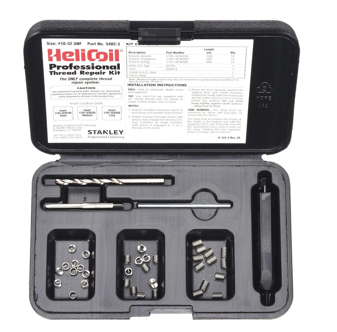 Helicoil, 54022, Thread Repair Kit, 304 SS, 836, 36 Pcs