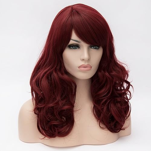 Miniatura 8 de Peluca Cying Lin de color castaño oscuro de pelo ondulado rizado y largo de 45cm para mujer peluca para Halloween fiestas temáticas de cabello