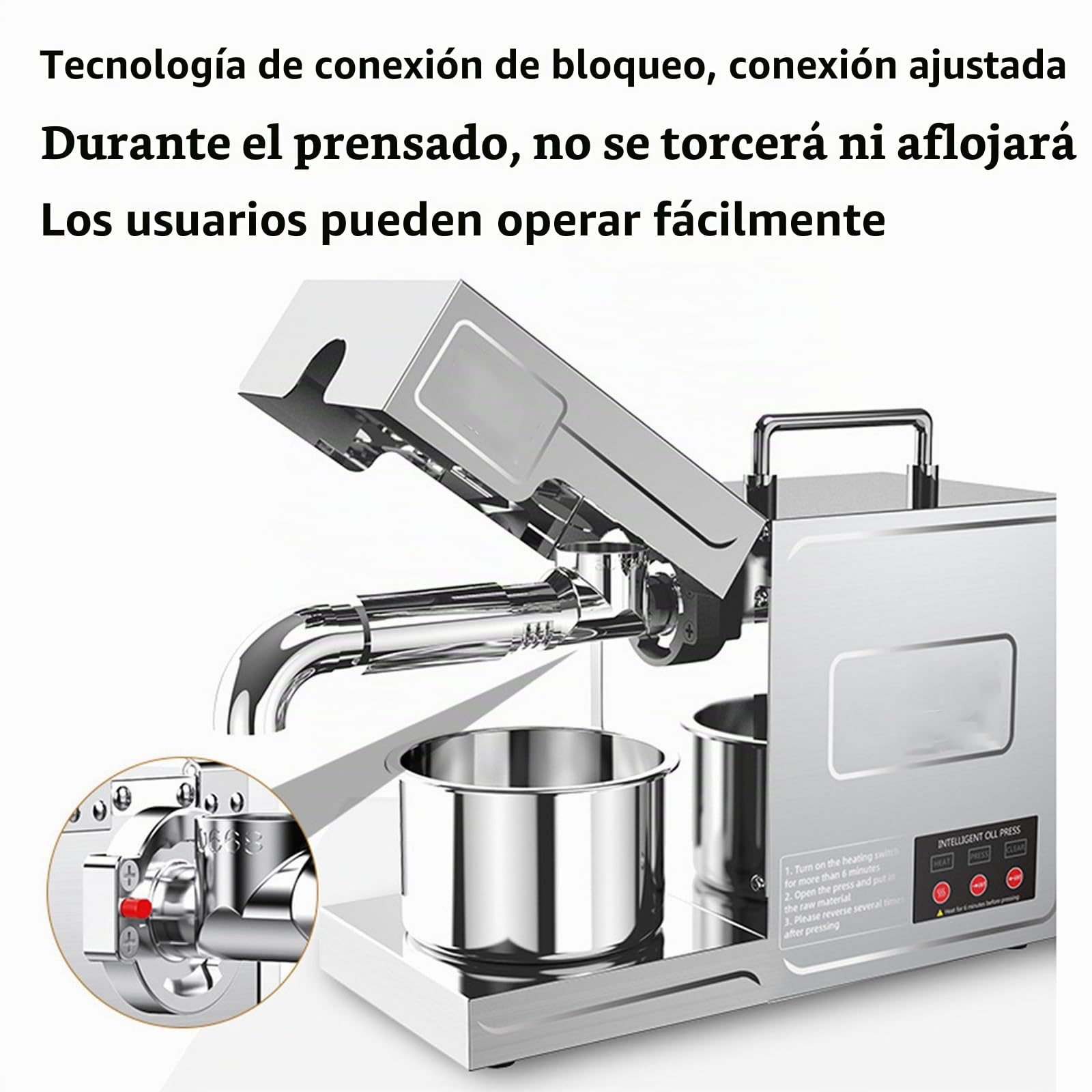 820w Prensa De Aceite Eléctrica, Máquina Automática De Prensa De Aceite Expulsor Doméstica Modos Frío Y En Caliente, con Pantalla Táctil LCD para Cacahuetes, Girasoles, Aceitunas,220V