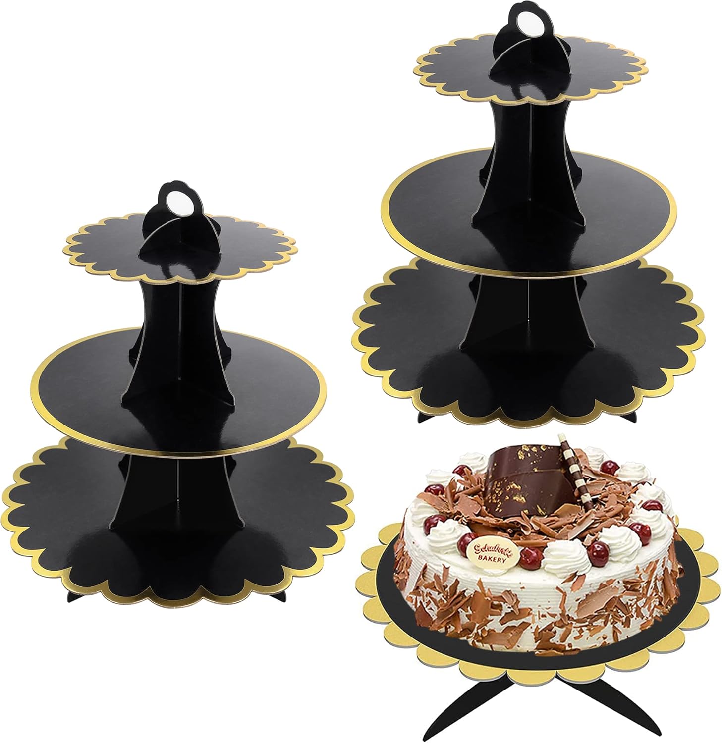 Newthinking 3 Tier Cardboard Cupcake Stands, Cake Stand and Cupcake