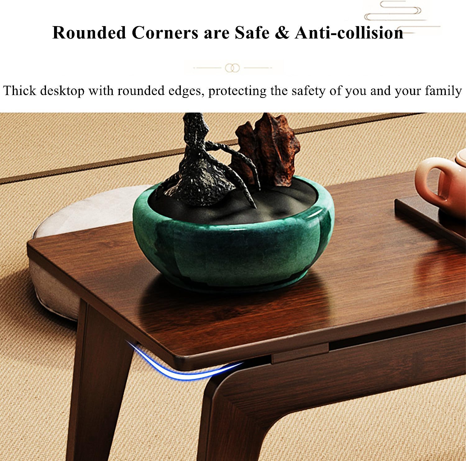 Multifunction Floor Table, Japanese Tatami Tea Table, Bamboo Coffee Table, Low Table for Floating Window Tea Room Balcony Living Room Outdoor,Walnut,80cm/31.5in,Walnut-70cm/27.5in