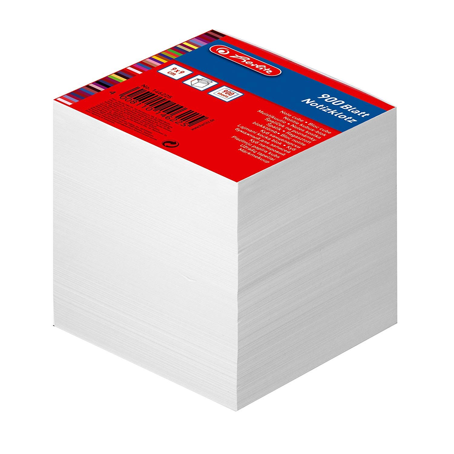 Herlitz Notizklotz 900 Blatt Blanko Geleimt mit Deckblatt 9 x 9 cm (5 Notizklötze)