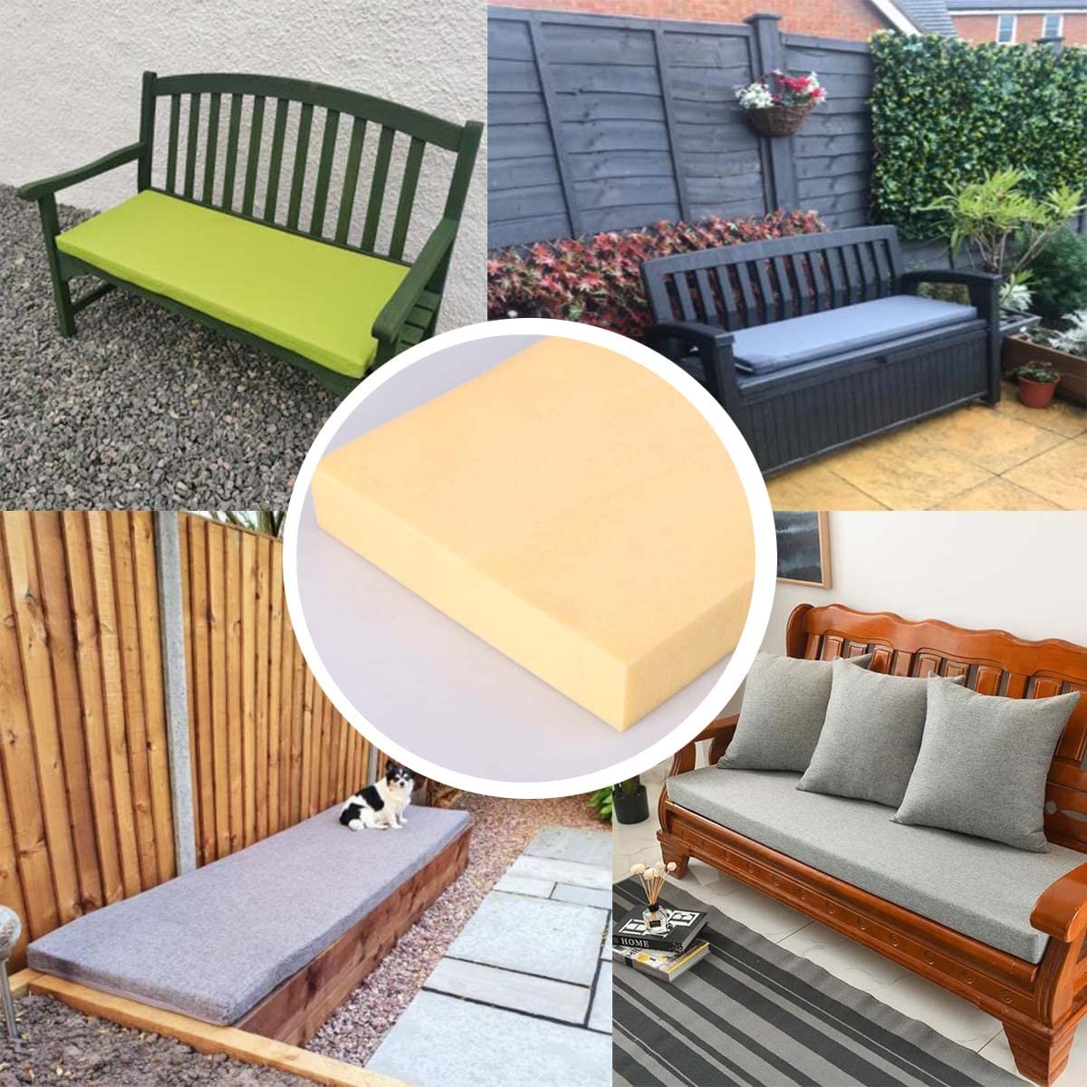 XIEMINLE Polsterschaum Hochdichte 100x40x3cm | Zuschneidbarer Schaumstoff Für Sitzkissen