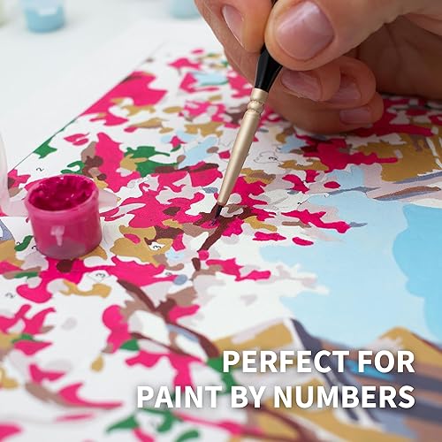 Miniatura 4 de ARTEGRIA Juego de pinceles para detalles, 17 pinceles en miniatura con puntas finas y asas ergonómicas, para modelos a pequeña escala, figuras,