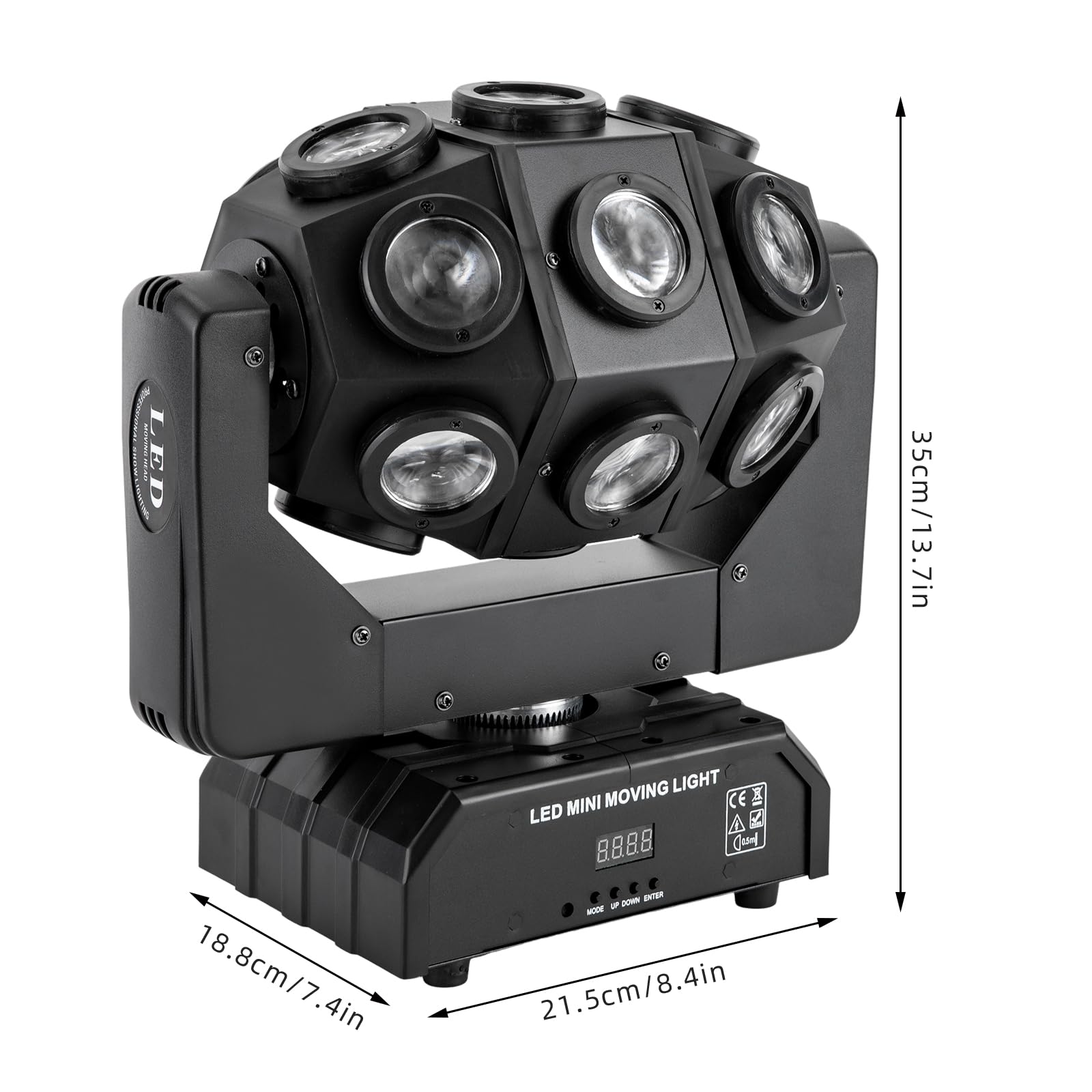 Luz de discoteca para fiestas, LED con cabeza móvil, luz RGB para DJ, proyector controlado por música, luces de discoteca, reflector de efectos DMX, para KTV, reunión familiar, boda, cumpleaños