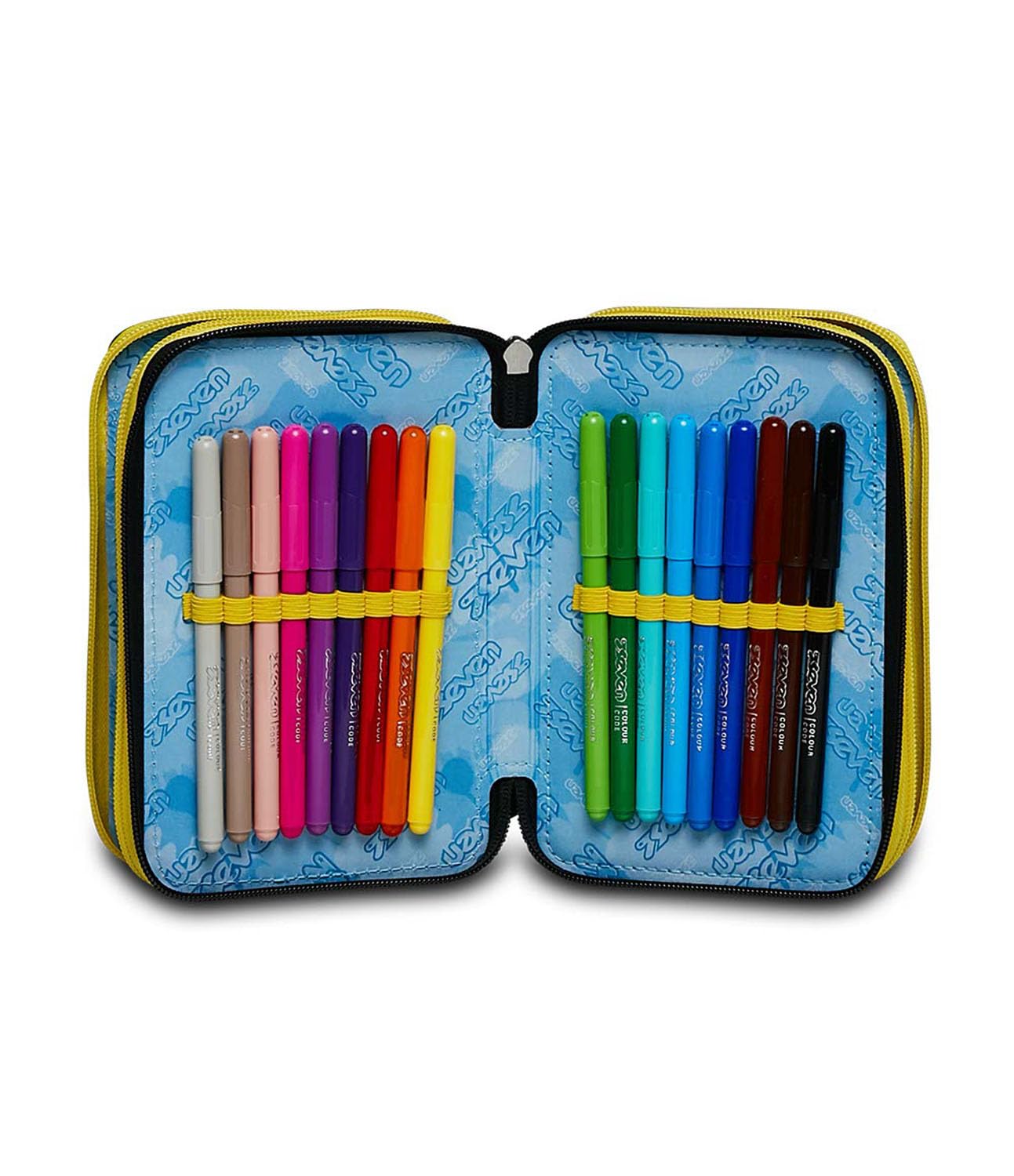 Astuccio Seven 3 Scomparti Grigio - Kit Completo Scuola Con Matite, Penne E Pennarelli - Foto 10