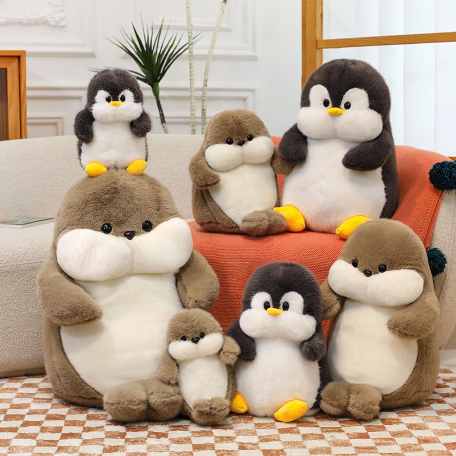 Süßes Seehund Kuscheltier superweiches Stofftier, Matschige Plüschkissen zum Kuscheln & Spielen, Geschenk für Kinder und Erwachsene, perfekte Deko fürs Schlafzimmer oder Wohnzimmer (60cm,pinguin)