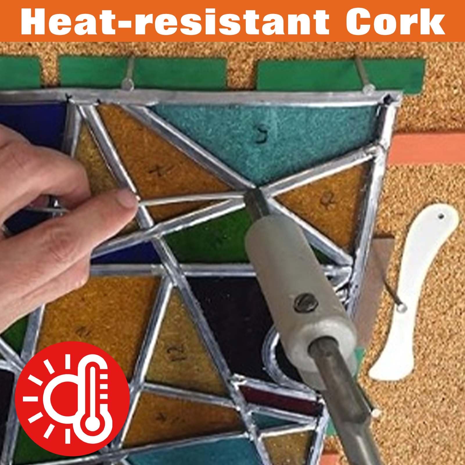LEONTOOL Surface de Travail en vitrail résistant à la Chaleur avec 2 brunissoirs Outils en vitrail Tapis de Coupe pour la Protection de la Table et du comptoir Bricolage Pliage Encorchage Brunissage