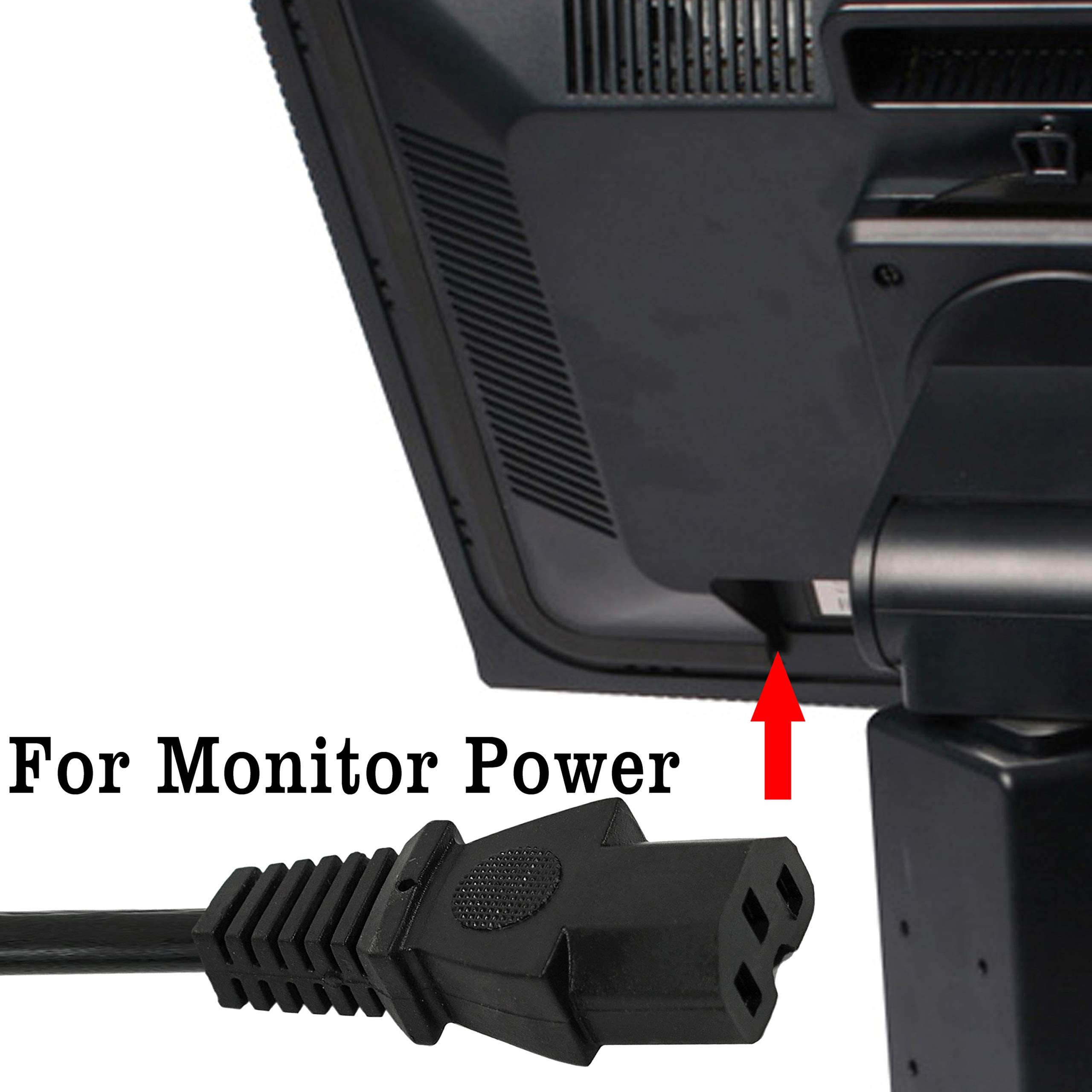 Storite UPort 1 Pack 1.8 Meter Power Cable for PC 3 Pin PC Power Cable 18AWG IEC Mains Kettle Lead Replacement for Desktop/Monitor/Printer - Black