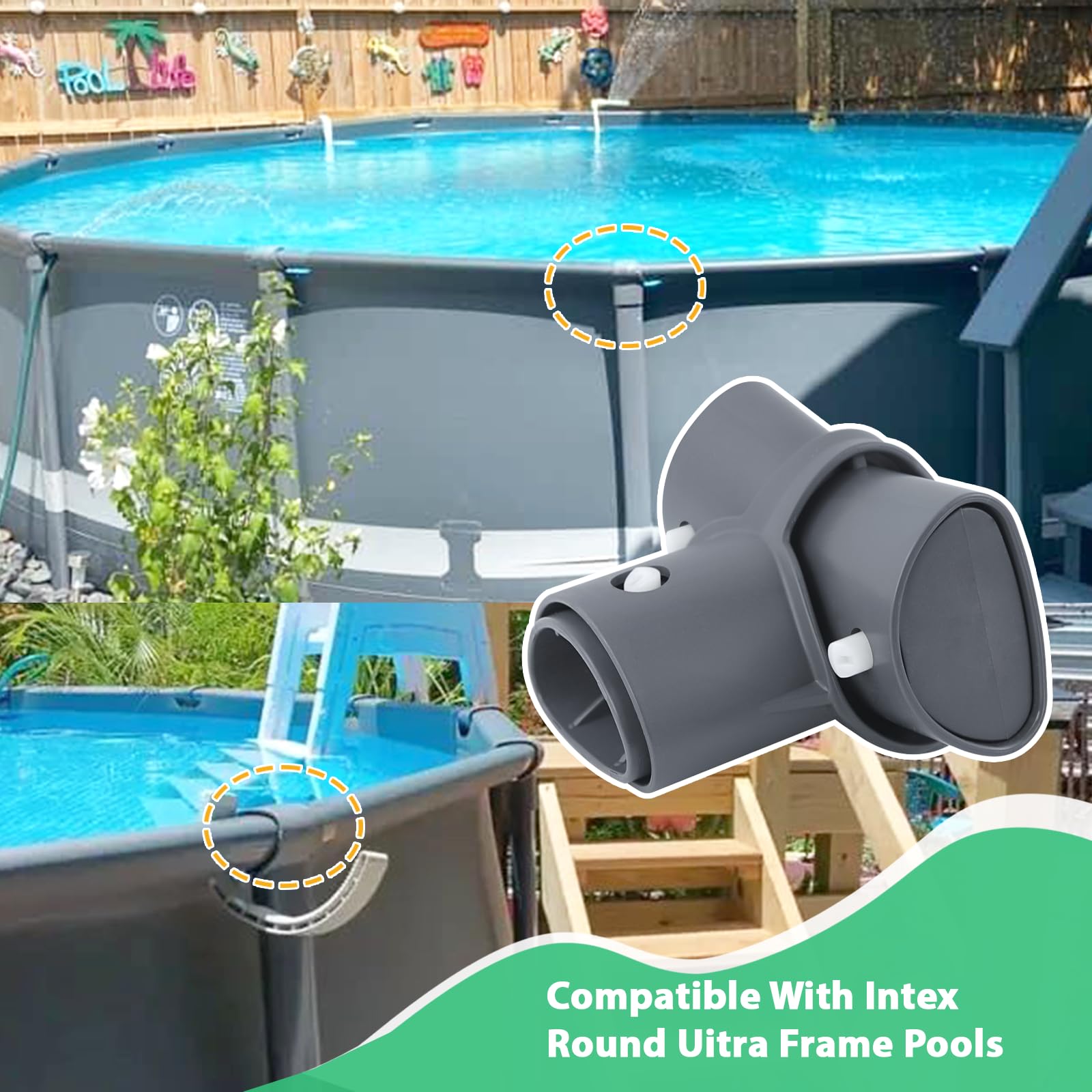 12427 - Junta de viga y pata de piscina 12427T de repuesto para intex, 2 unidades