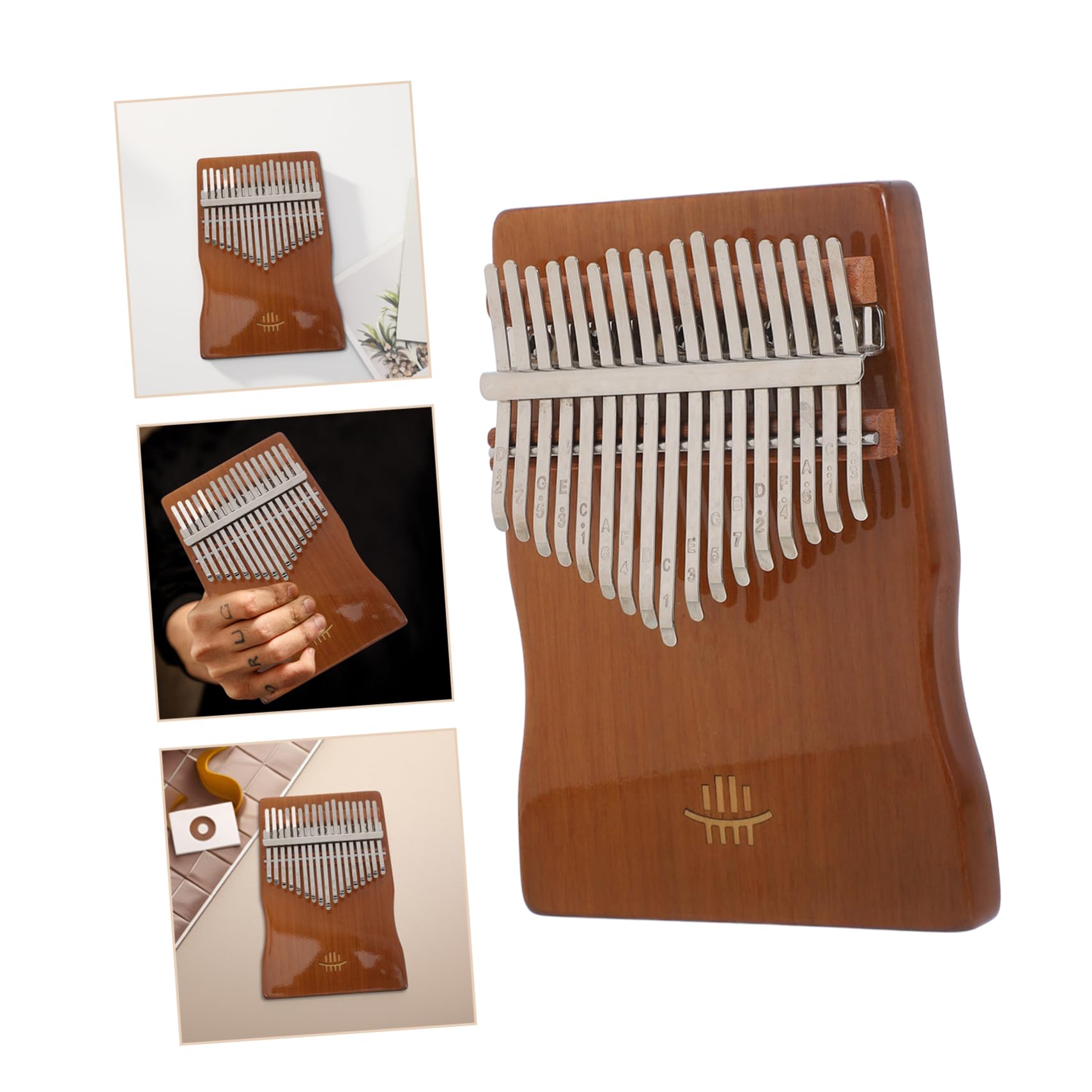UPKOCH 1Juego Kalimba de Pulgar Teclas de Madera para Principiantes Instrumento Musical Portátil de Kalimba de Notas Madera de Nogal con Partituras Inglés