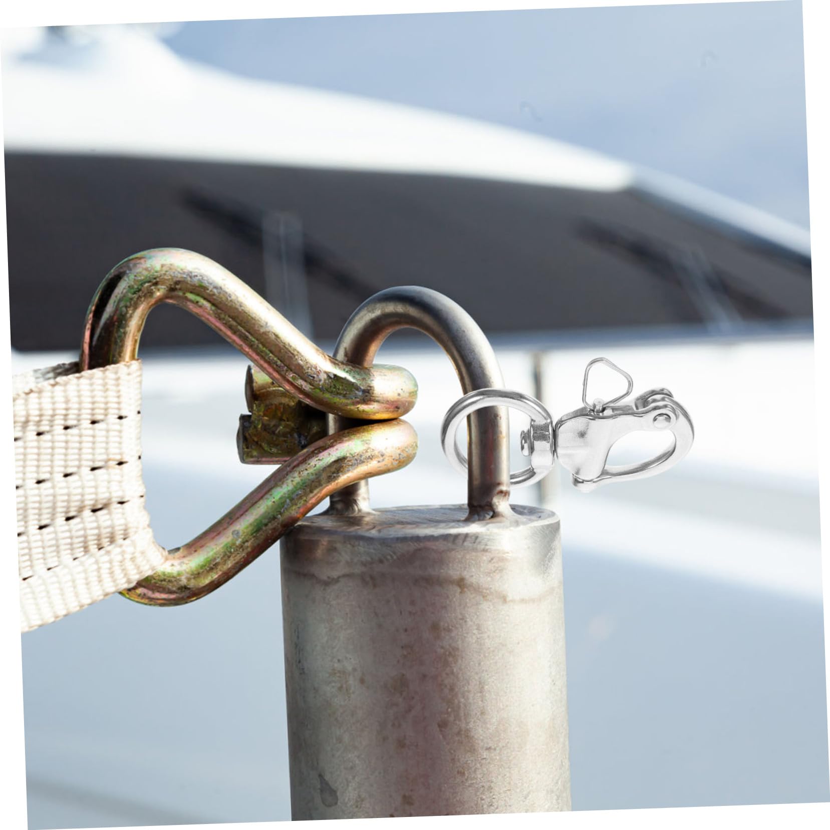 NULYLU Outdoor Rope Buckle Marine Rotating Snap Shackle Quick Release Clip Bumper Shackle Fixed