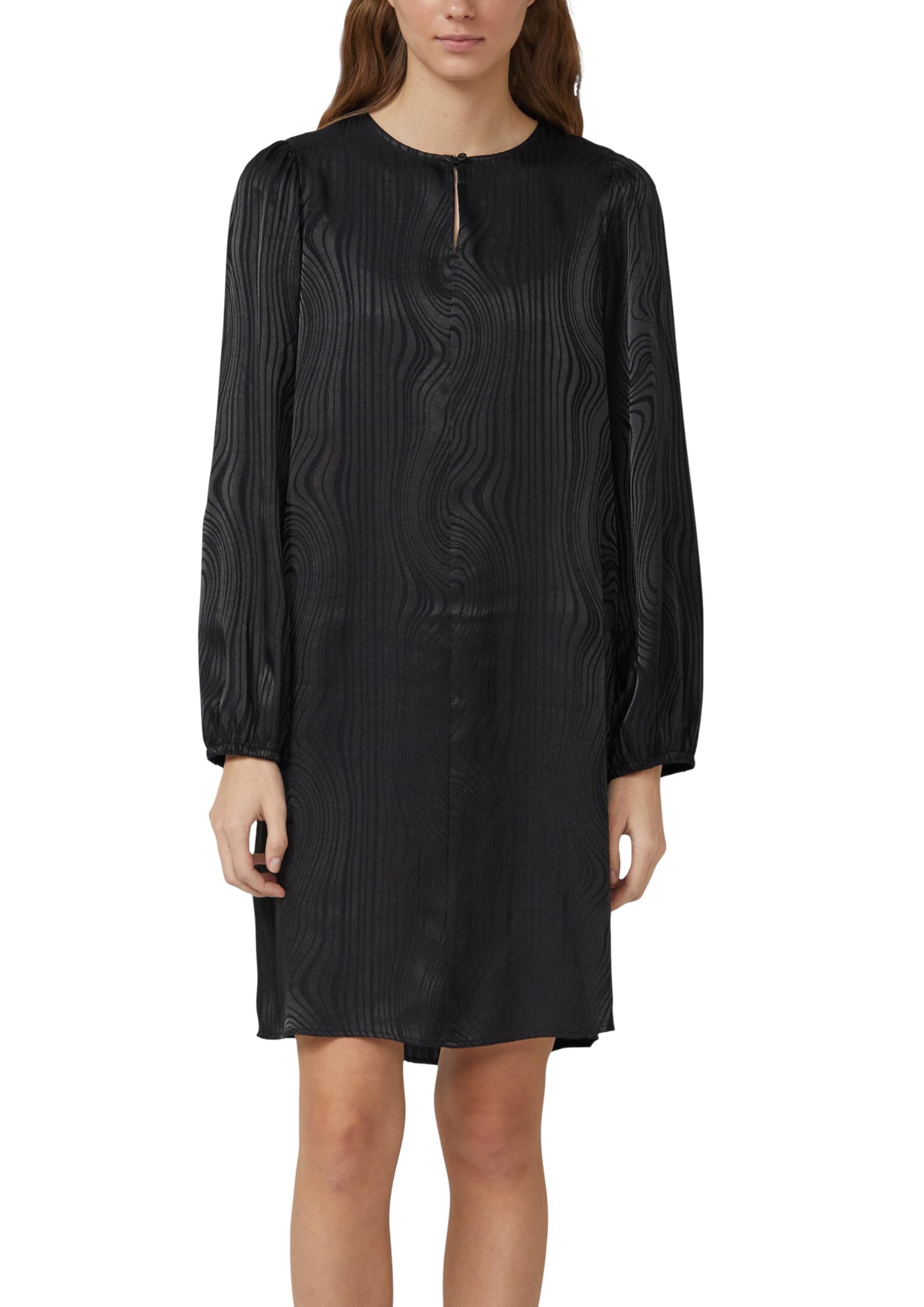 s.Oliver Fließendes Jacquardkleid mit Raffung