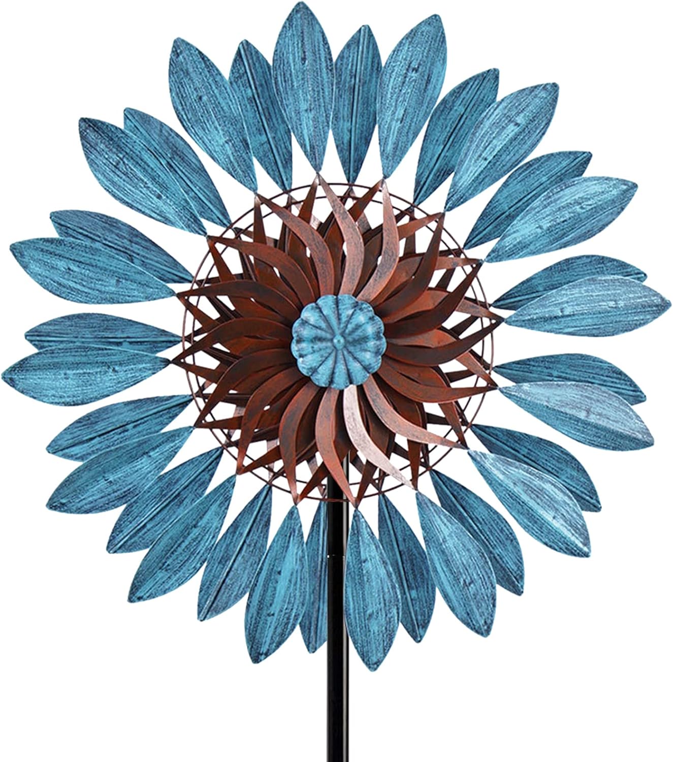 Garden Wind Spinners, Outdoor Metal Yard Spinners Large Dual Rotors Wind with Wind