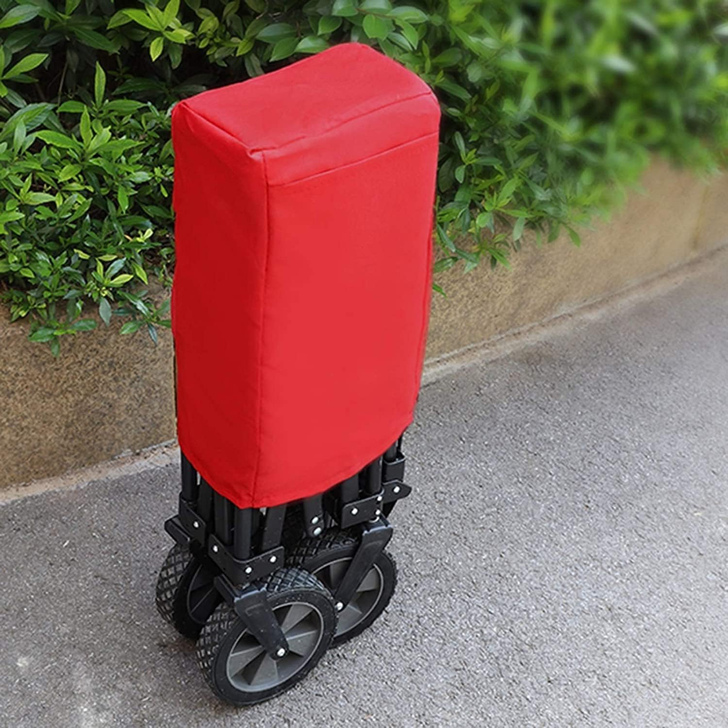 Portable Shopping Cart Beach Trolley Travel Folding Trolley Wheeled Garden Transporter Car Basket Size 85 X 43 X 30cm Load-Bearing 50kg/110lbs (Color : Red) (Blue)