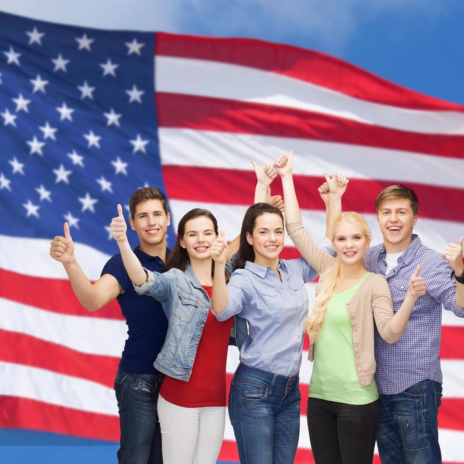 American Flag for Outside 4x6 ft - Heavy Duty US Flag Outdoor for High Wind All Weather with Embroidered Stars Sewn Stripes Brass Grommets