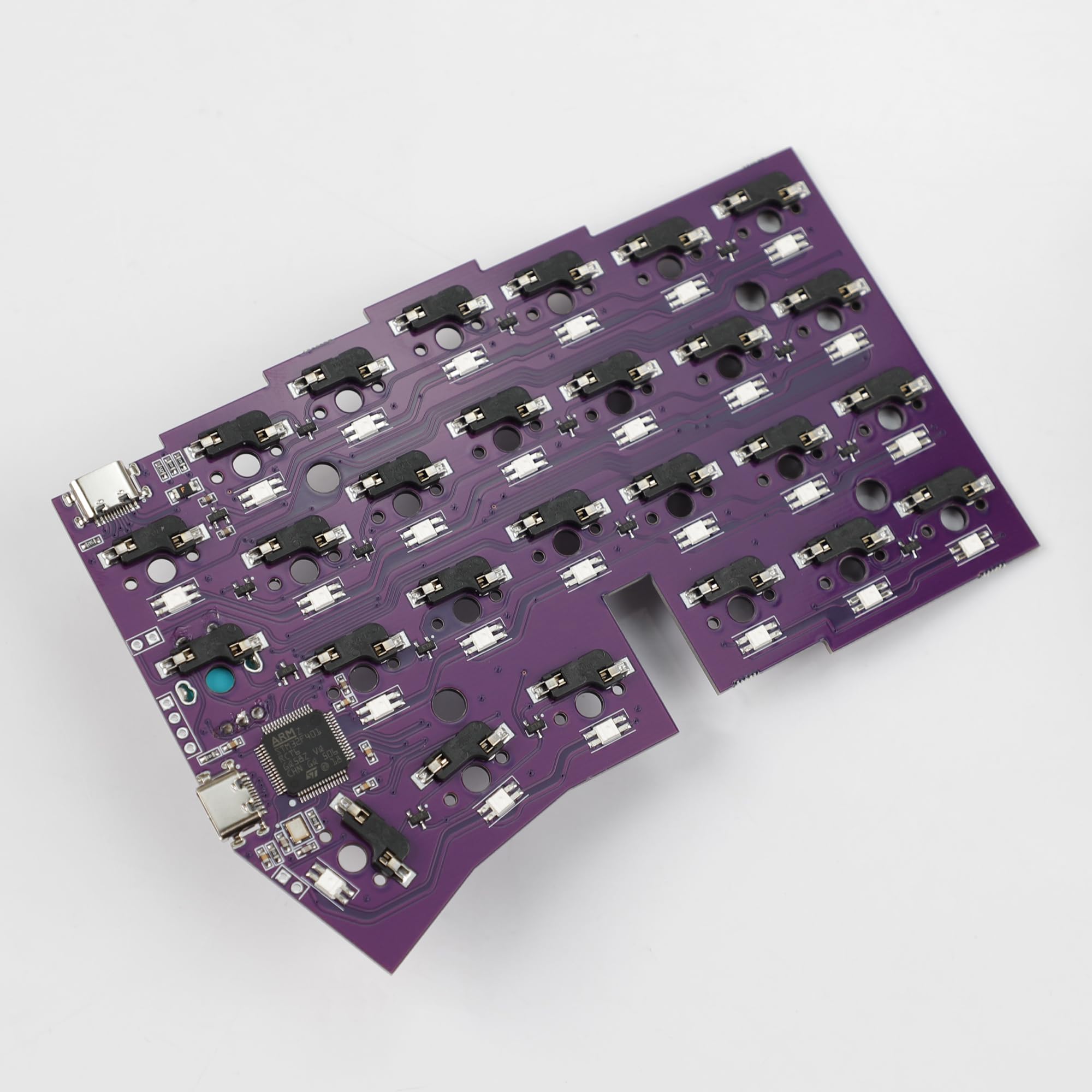 YMDK Worne Wired Split Tastiera Manopola 52 Tasti Ergonomico RGB Swap Cornix Layout 3D PLA QMK Vial Mini Kit Tastiera