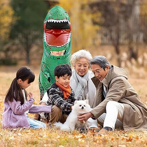 Miniatura 6 de Disfraz inflable de tiranosaurio para adultos, disfraz de dinosaurio de fantasía, disfraz de estegosaurio, disfraz para Halloween o cosplay