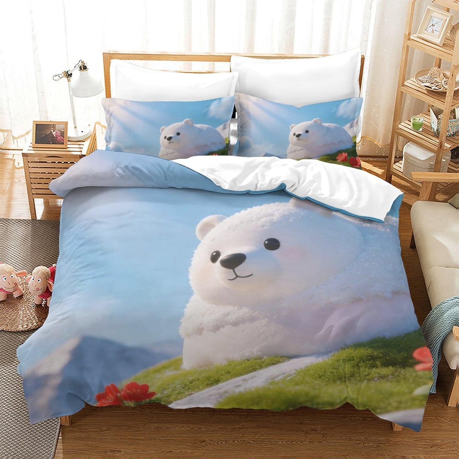 Housse de couette ours polaire mignon pour offrir de la douceur et du réconfort aux ados