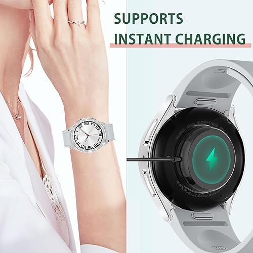 Miniatura 7 de RICHONE Funda brillante 3 en 1 para Galaxy Watch 6 Classic Protector de pantalla de 1.850 in, película protectora de vidrio templado antivaho y