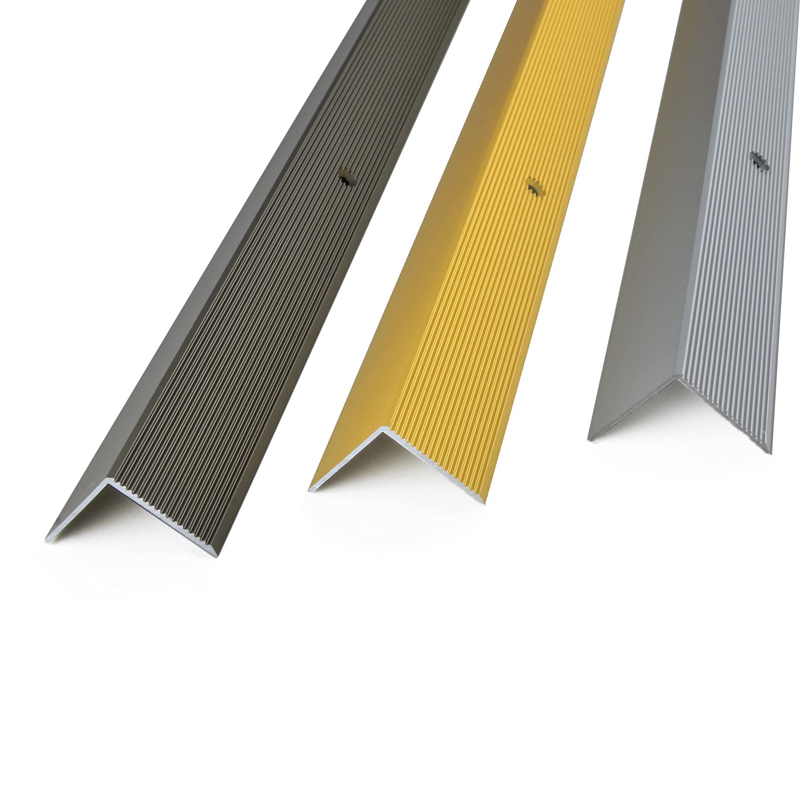 DQ-PP Winkelprofil | Profilmaße - 30mm x 30mm gebohrt inkl. Schrauben | Silber | 100cm | Aluminium | 1m | Winkelleiste | Abschlussprofil | Treppenkantenprofil | Treppenabschluss