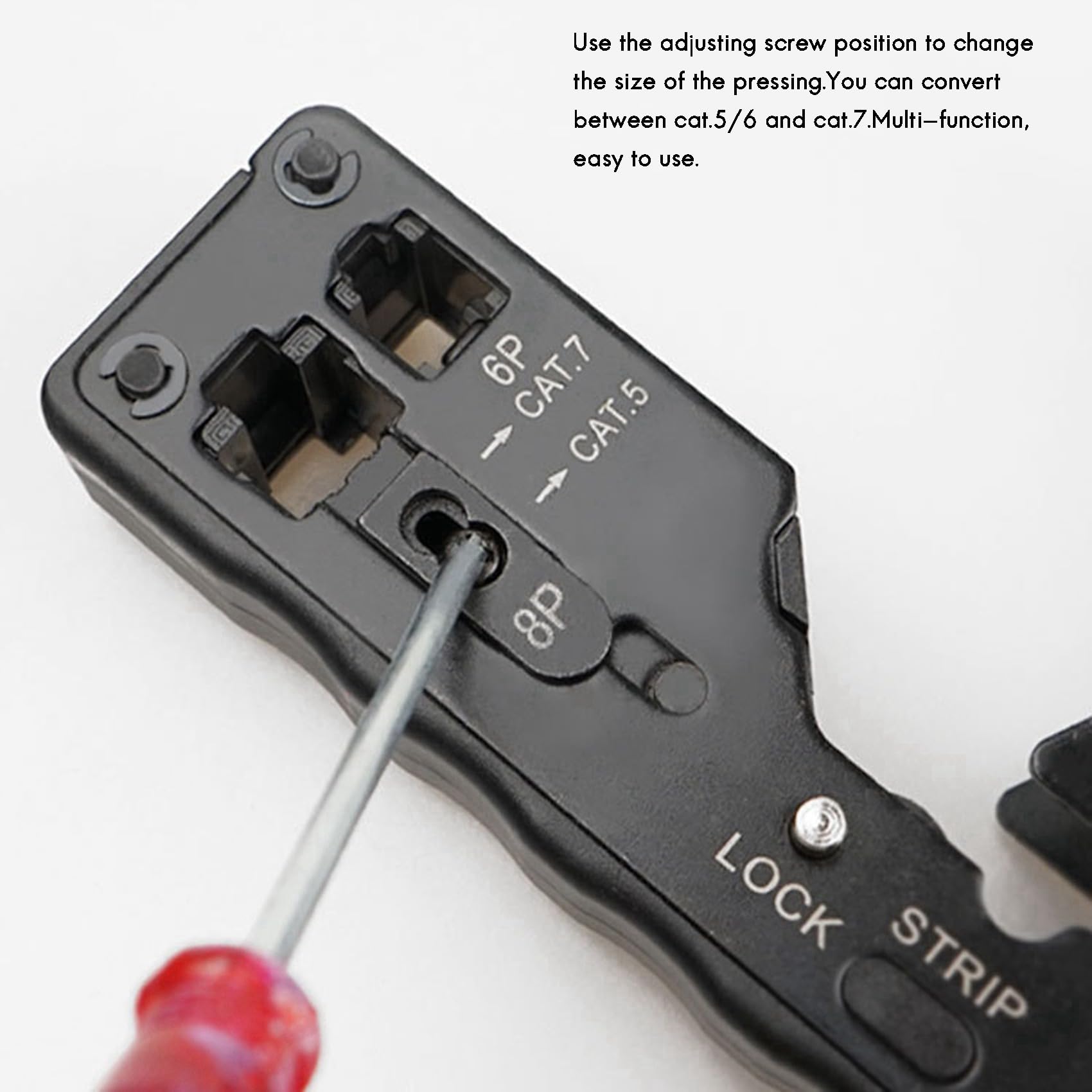 5X Pinza Crimpatrice per di Rete RJ45 Pinza per Crimpare per Crimpatrice per Rj45 Cat7 Cat6 Cat5 Rj11 Pinza per Crimpare Connettore Rj12