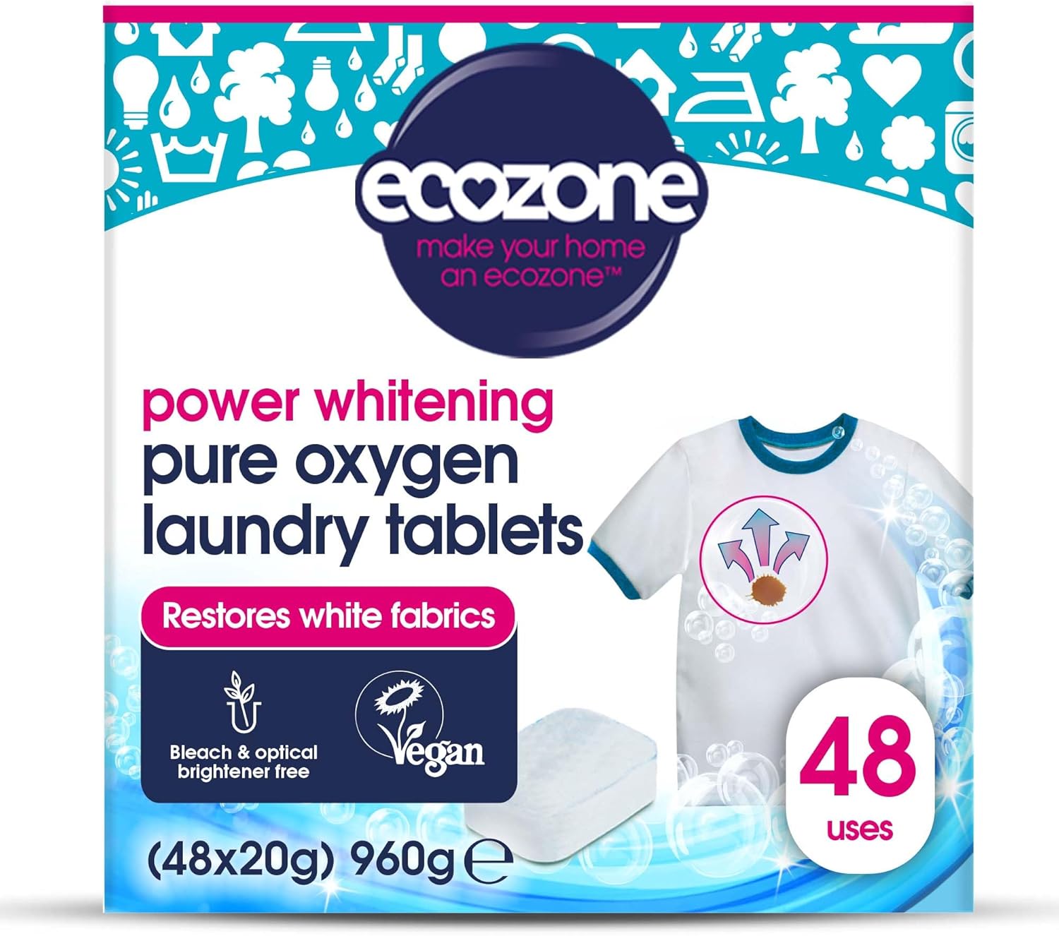Ecozone,White Pure Oxygen Whitetener tablets