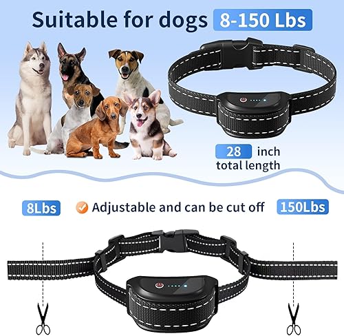 Miniatura 3 de Collar de choque para perro con control remoto, collar eléctrico de entrenamiento para perros de 1650 pies, collar electrónico recargable