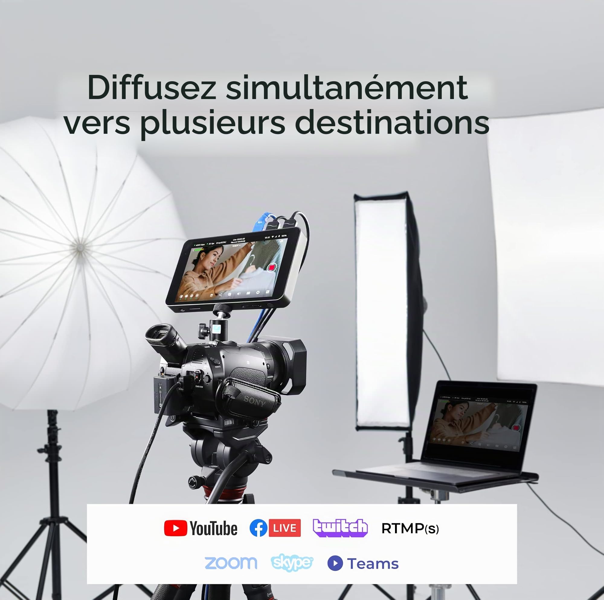 YOLOLIV YoloBox Pro, Un encodeur enregistreur de Studio de Diffusion en Direct Multi-caméras Tout-en-Un, Portable