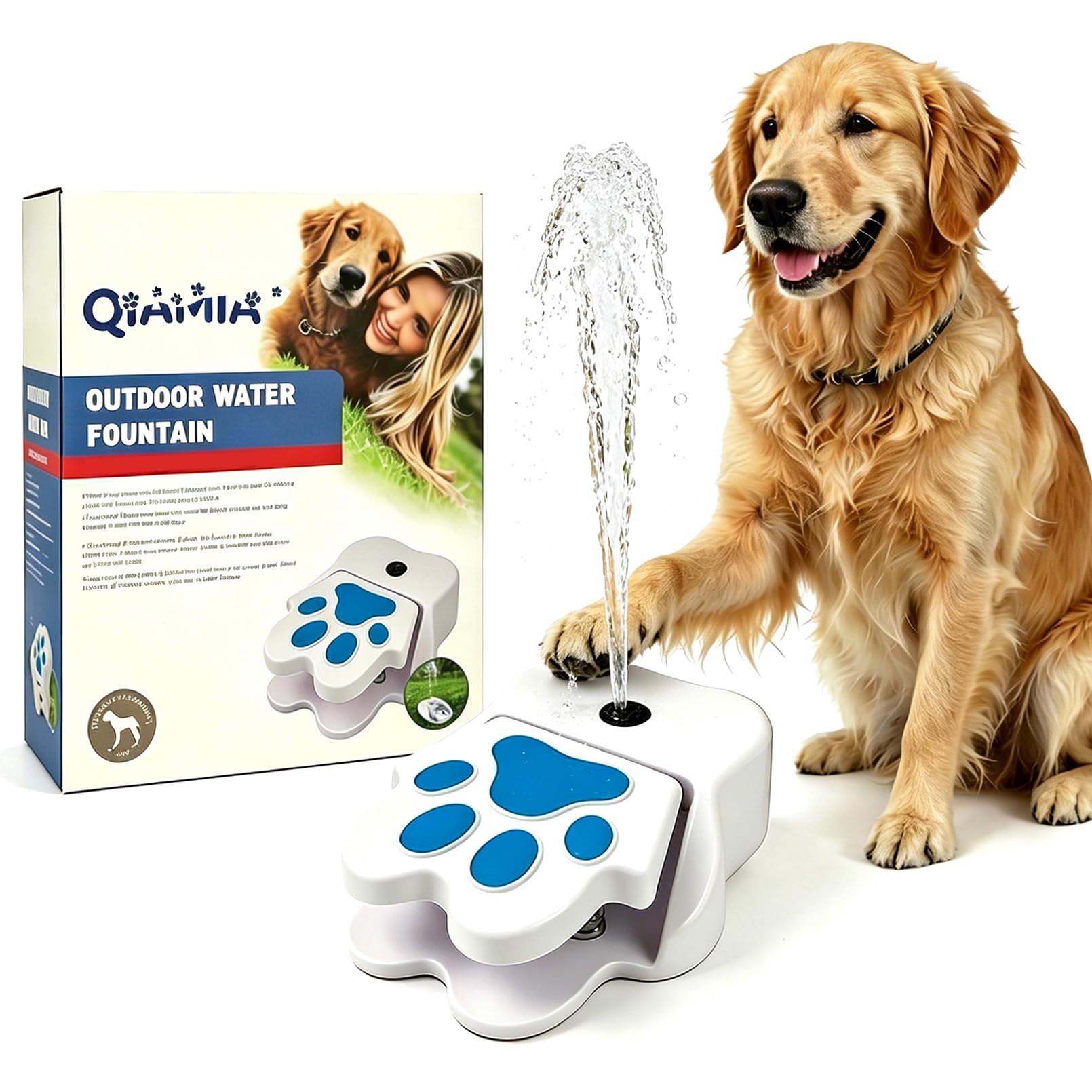 Tritt-Wasserbrunnen für Hunde, pfotenaktivierter Hunde-Sprinkler für den Außenbereich, Trinkbrunnen für Haustiere mit Schlauchanschluss, sommerliches Wasserspielzeug für den Garten (1PCS)
