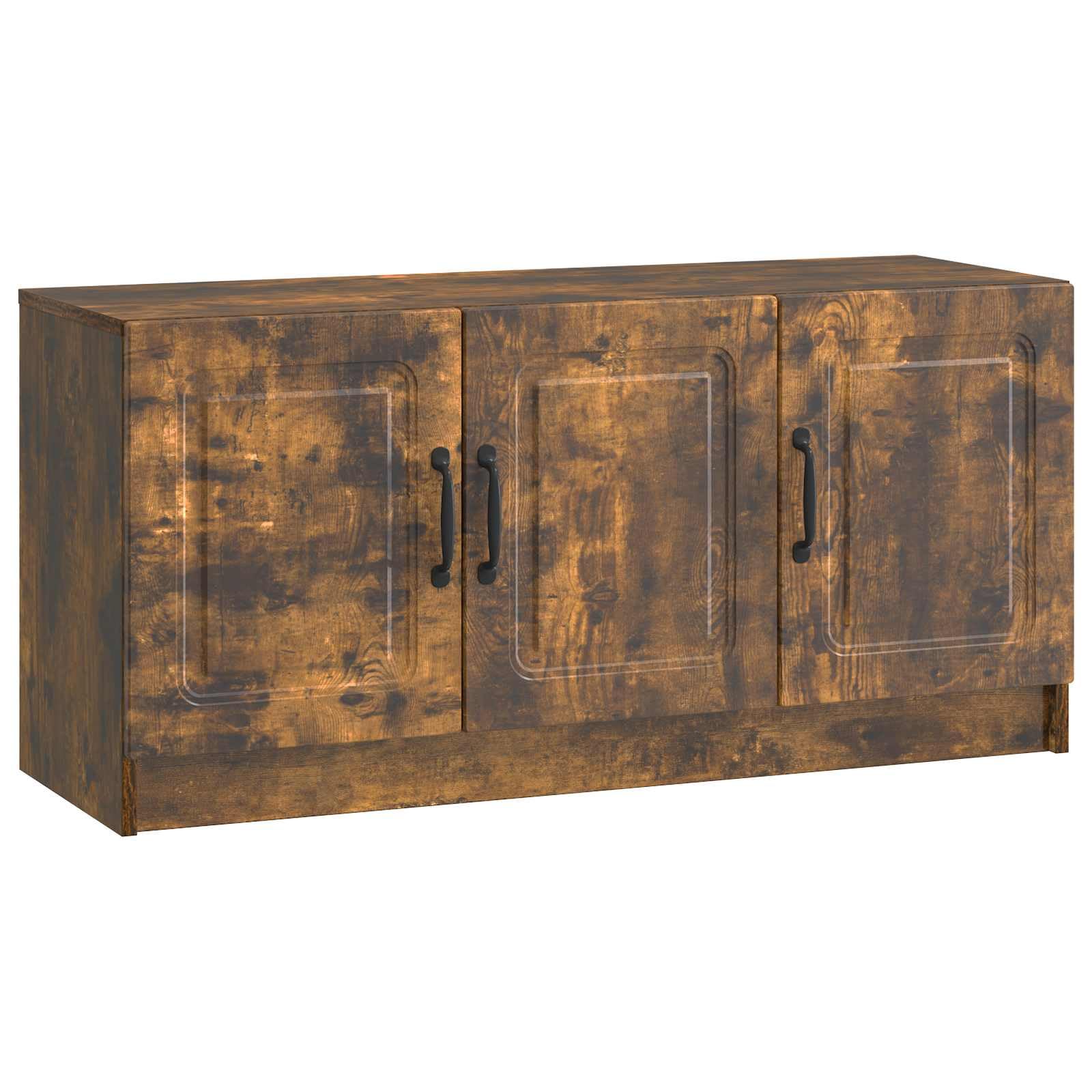 Meuble TV en bois avec rangement fermé 3 portes pour appareils multimédias