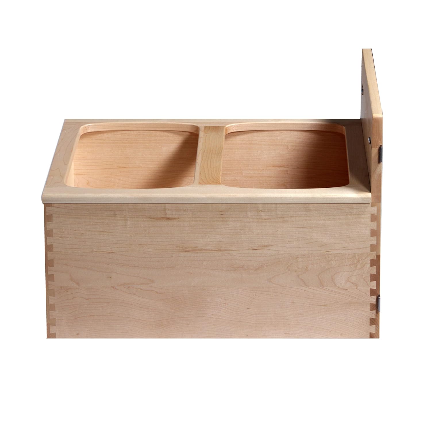 Custom Service Hardware Meadow Lane Double White 35 Qt. Pull Out Bottom Mount Waste Container with Blum Motion Slides