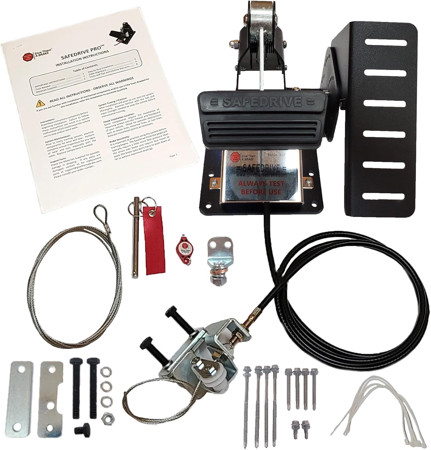 SAFEDRIVE Universal Dual Brake with Footrest, Instructors Passenger Side Brake, School Student Drivers Ed Training Brake Pedal, RHD Brake