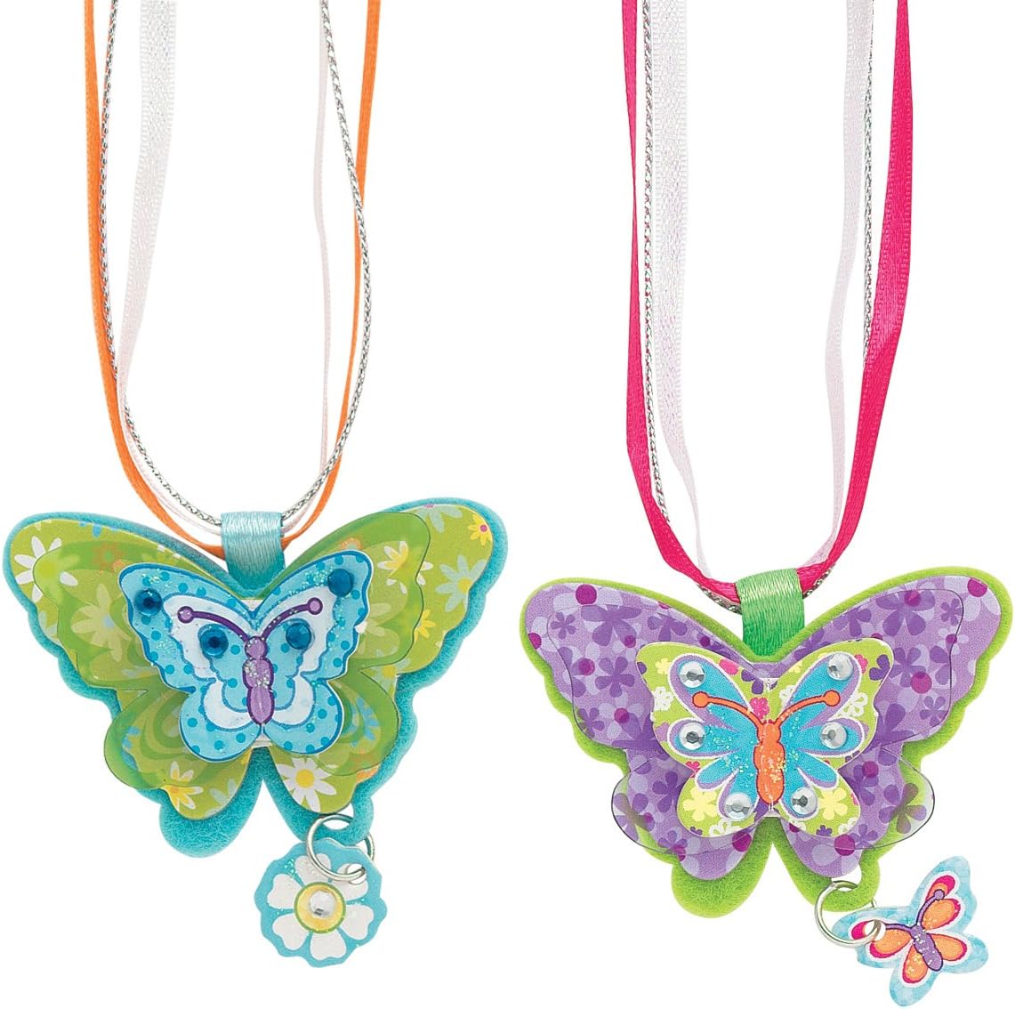 Creativity for Kids Butterfly Necklaces - Children's Jewelry Making Craft Kit - Makes 6 Necklaces : Toys & Games