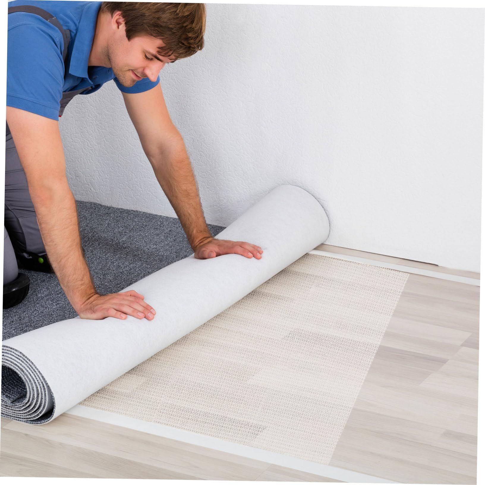 Hemobllo Tapis Antidérapant en PVC Blanc 200x300cm pour Couloir, Protège Le Sol et Empêche Le Glissement Bouclage du Tapis